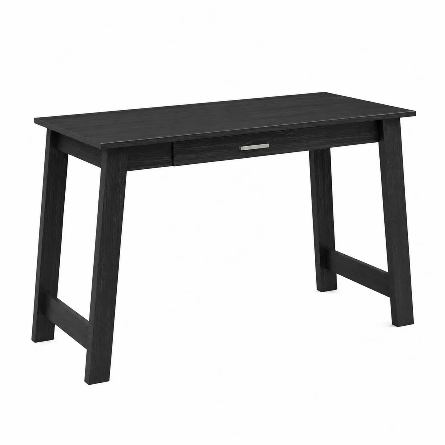 Escritorio de madera MDF con cajón 120x60x75 cm Negro