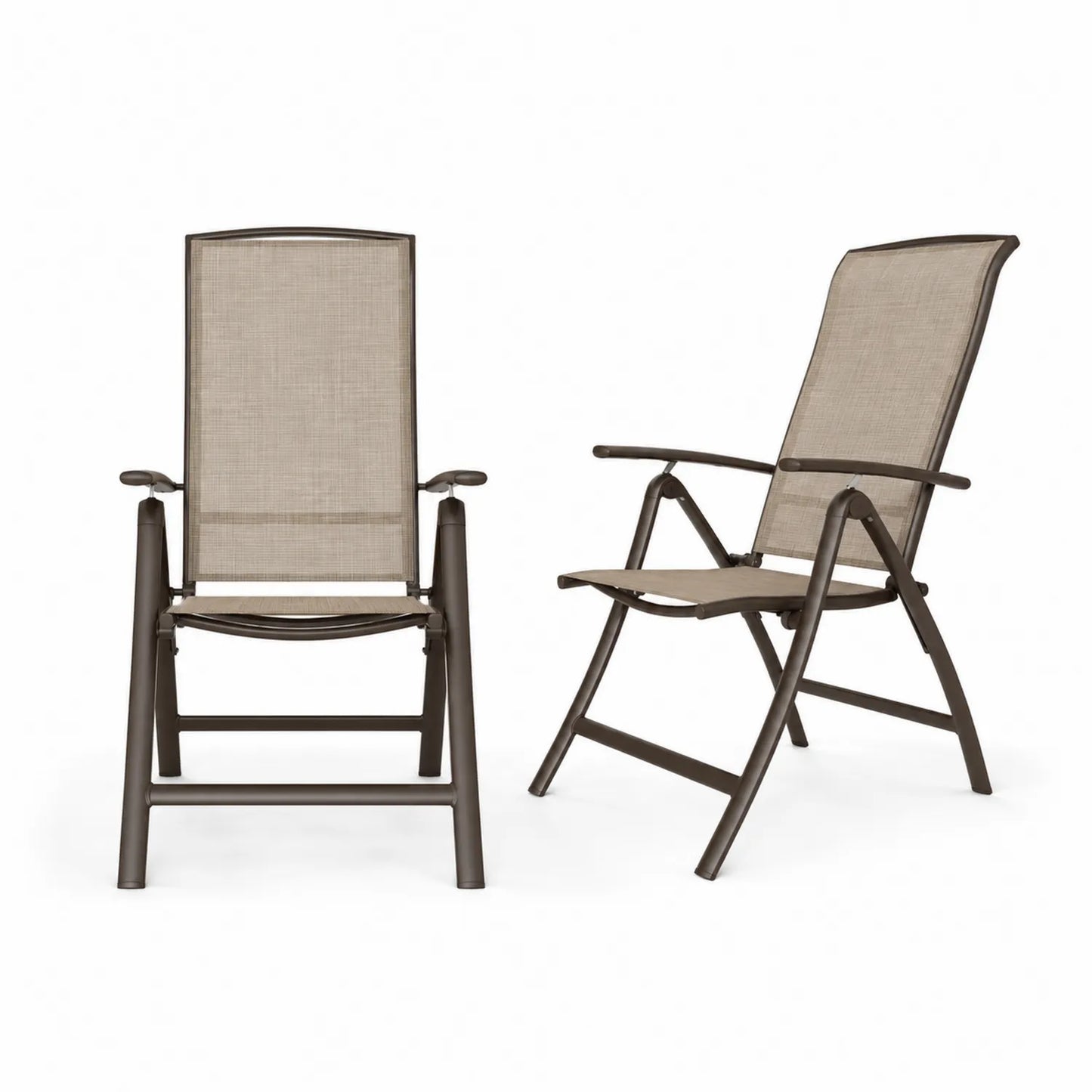 Set de sillas plegables de aluminio y textileno 110 cm