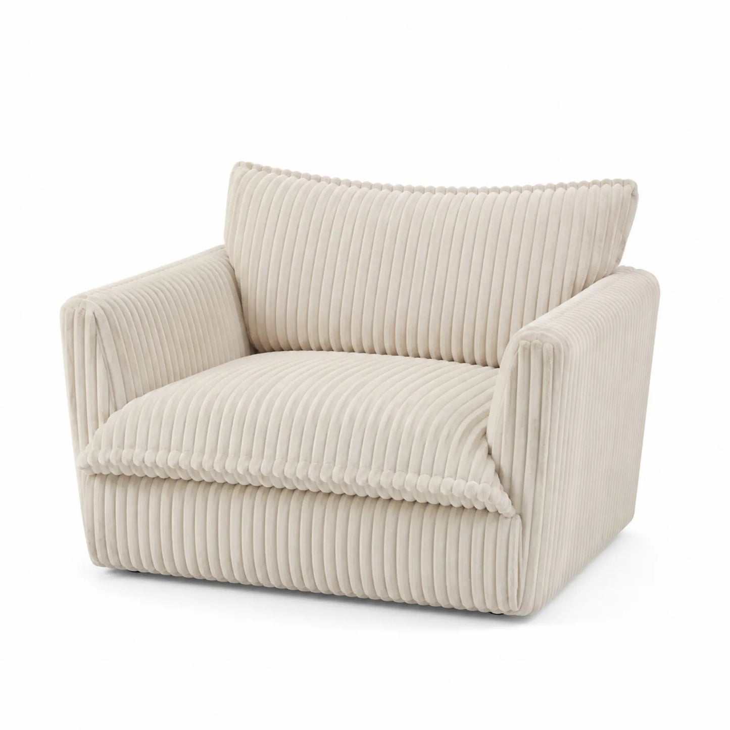 Sofá individual de pana beige 120cm