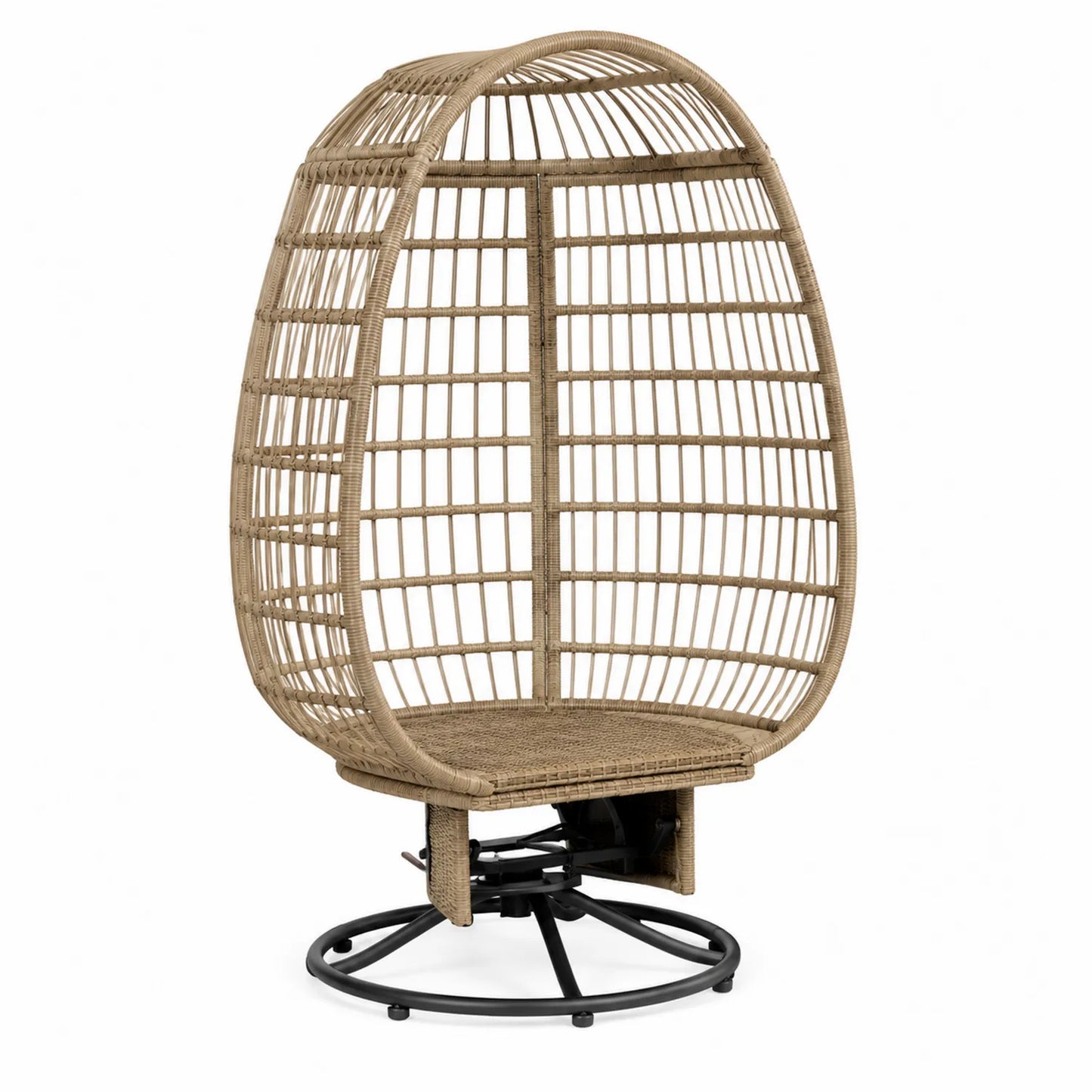 Silla giratoria de ratán sintético para exterior