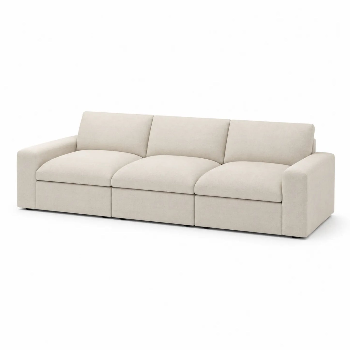 Sofá modular de tela poliéster beige 3 plazas 250 cm